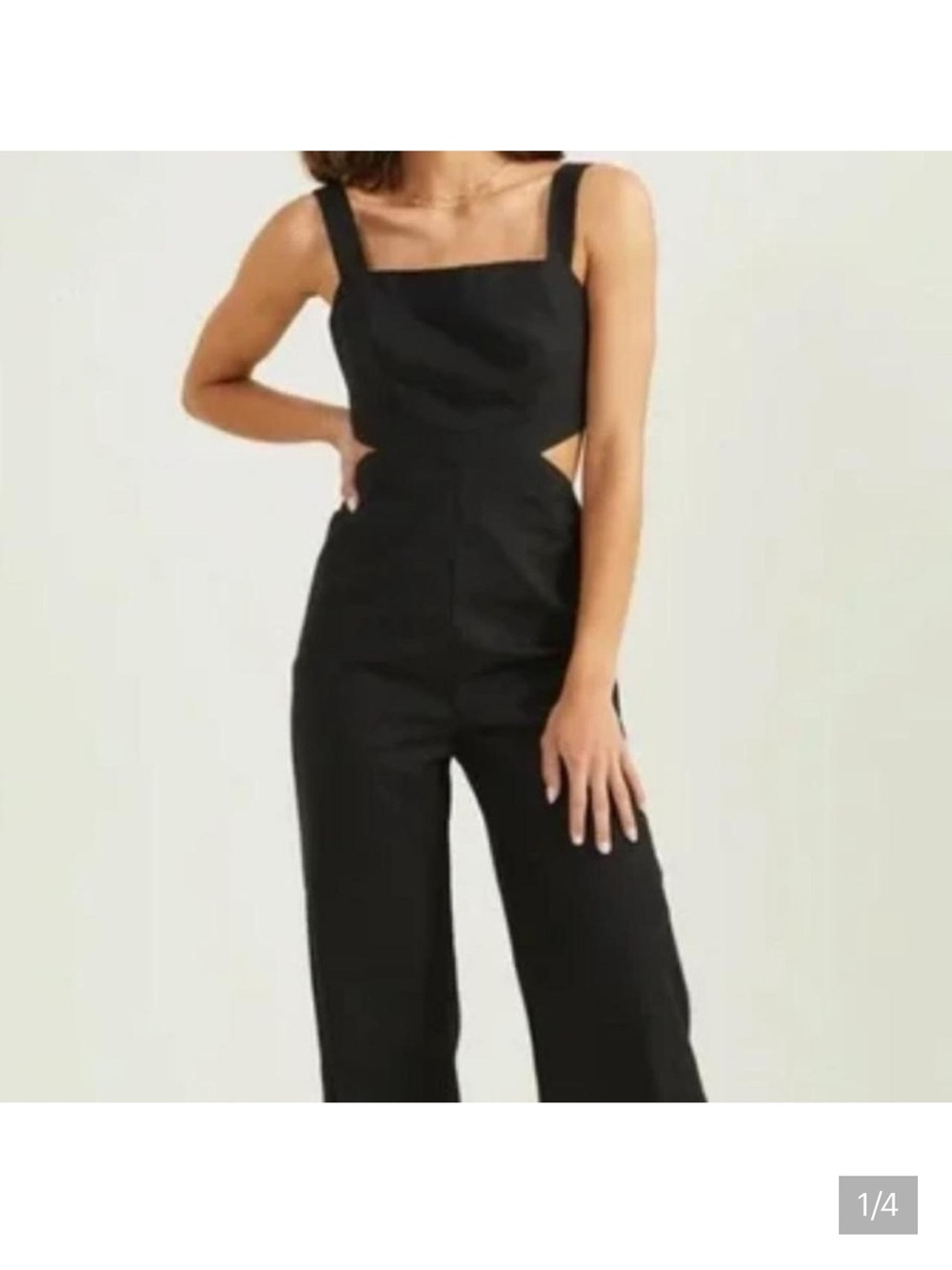 Altar’d State lined linen jumpsuit, side cutouts, Size M